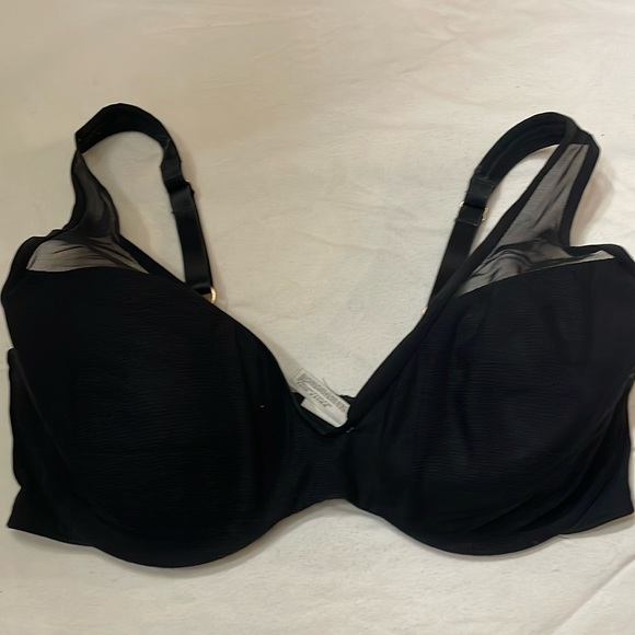 LE MYSTÈRE Sheer Illusion Plunge T-Shirt Black Bra  36DDD/F - Picture 4 of 10